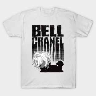 Bell Cranel Minimalist with Cool Black Typography from Danmachi Anime T-Shirt